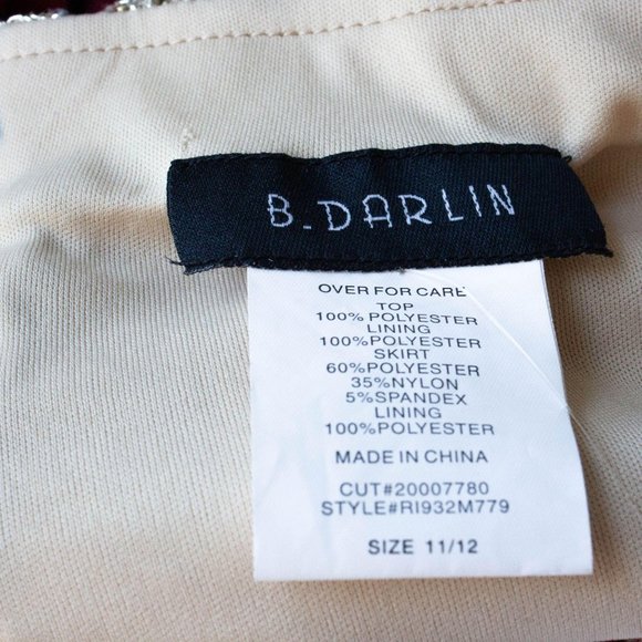 B. Darlin High Low Ruby Red Gold Metallic Dress - Picture 7 of 9